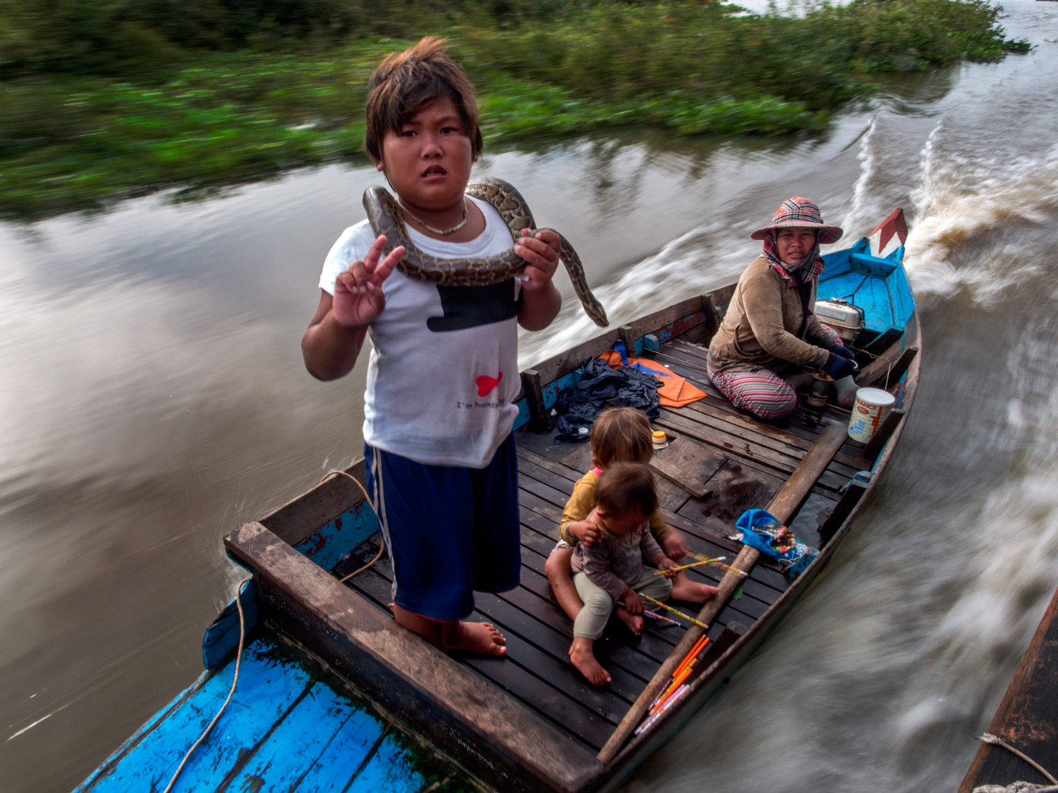 Cambodian snake vendor