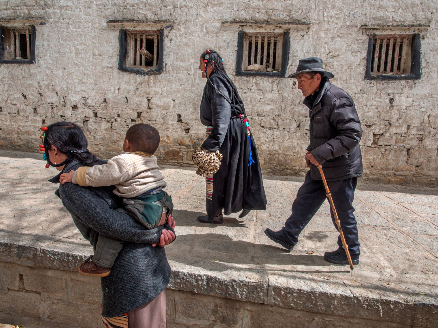Pilgrims near Ramoche Monastery in Lhasa