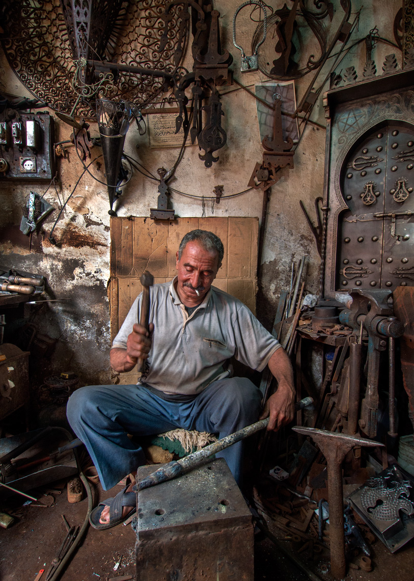 Iron worker in Marrakesh market